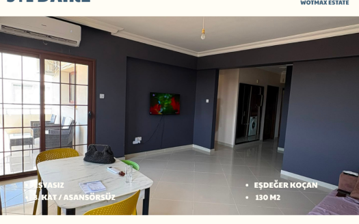 MAĞUSA GÜLSEREN BÖLGESİNDE DENİZ MANZARALI SATILIK 3+1 DAİRE
